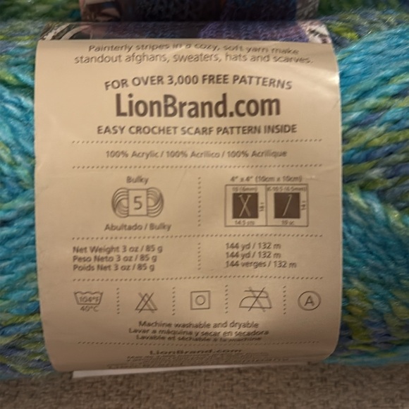 Lion Brand Tweed Stripes Yarn • Lakeside • Lot of 10 - Picture 6 of 8